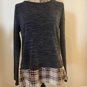 Sweater with Plaid Detail